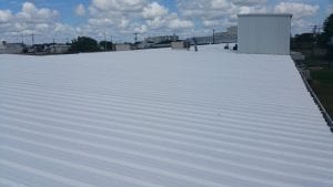 Commercial Steel Roof Work Being Performed in San Antonio | WeatherTech Roofing San Antonio Roofer Contractor Company Residential and Commercial