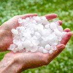 Hail ice that fell near a San Antonio roofing company