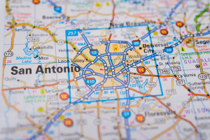 A map of San Antonio