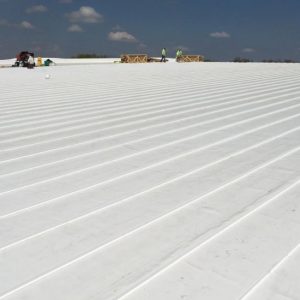 A TPO roof on a San Antonio commercial roofing system