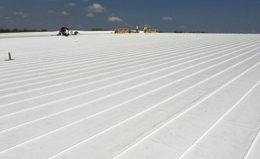 A TPO roof on a San Antonio commercial roofing system