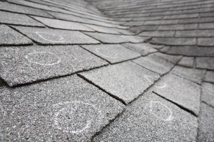 A picture showing hail damage on a roof