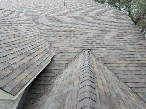 Detailed view of a newly replaced roof in Alamo Heights by WeatherTech Roofing, San Antonio.